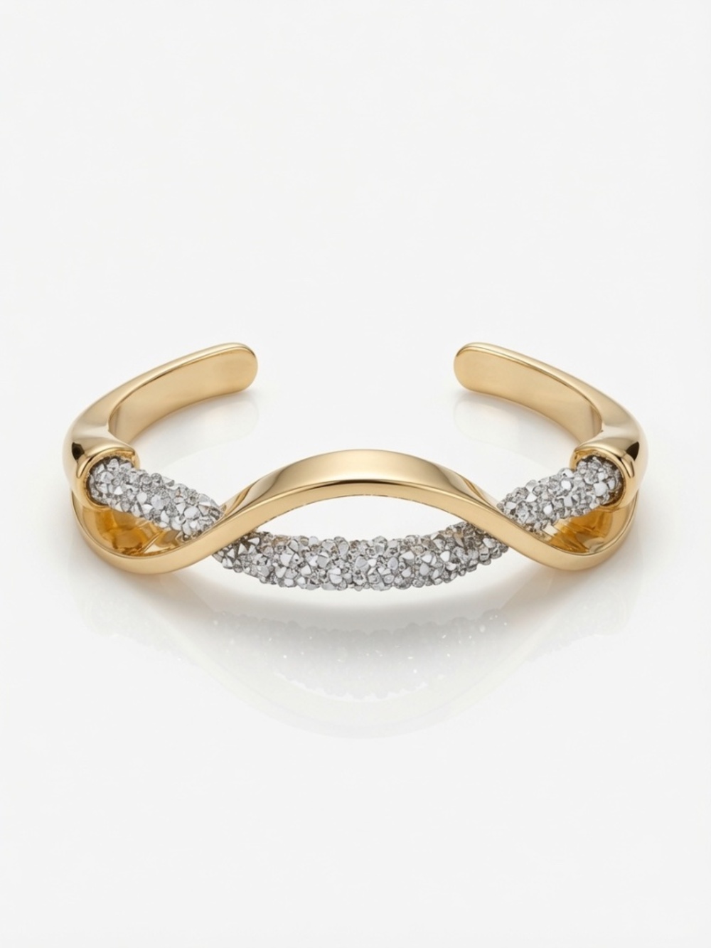 Gold-Tone Clear Crystal Infinity Cuff Bracelet